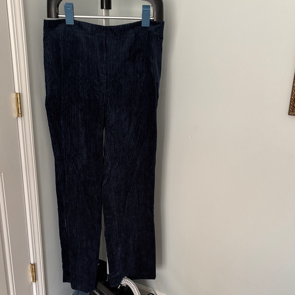 Akris Navy Corduroy Boot Cut Pants